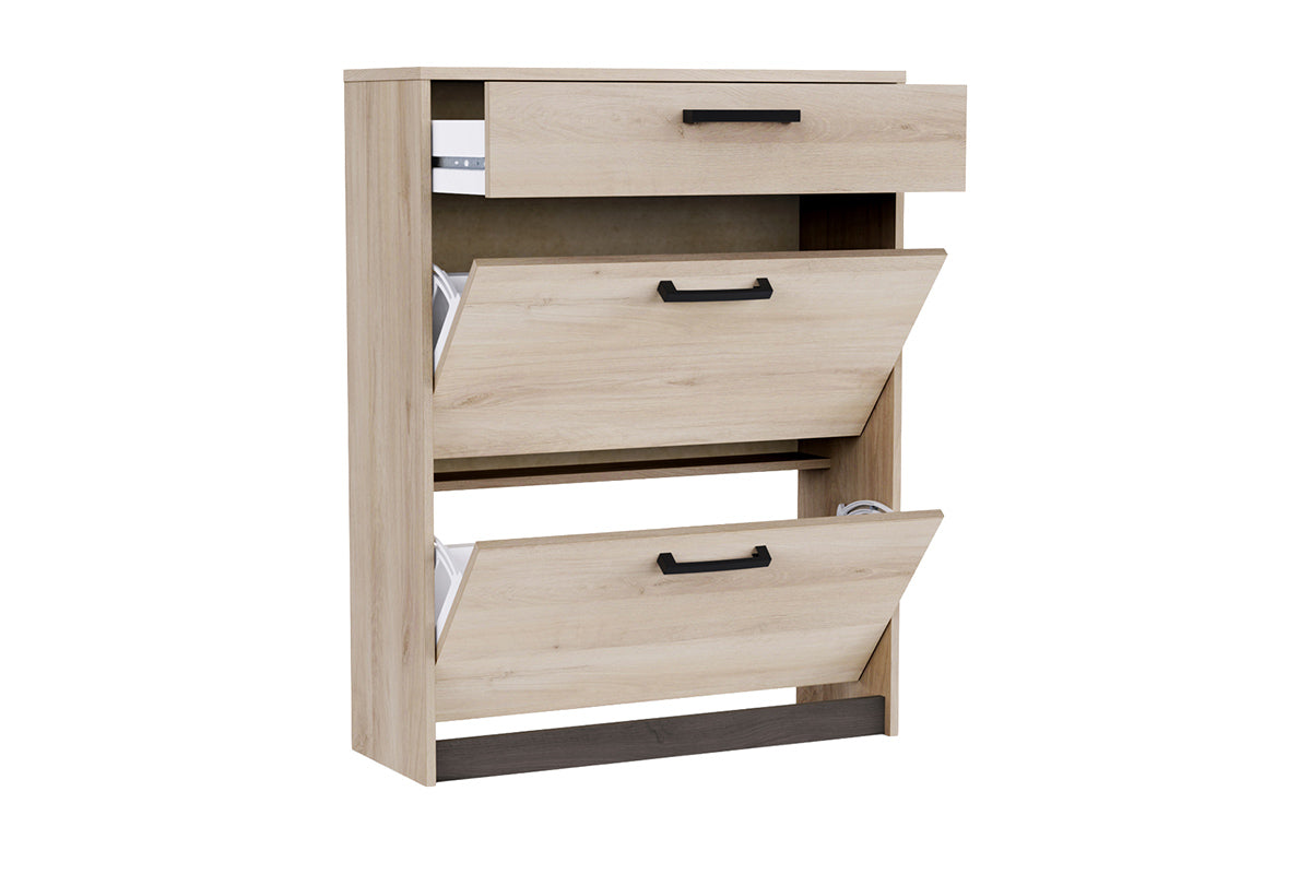 Watson Shoe Storage Cabinet | 1 Drawer + 2 Compartments | Oak Effect-6