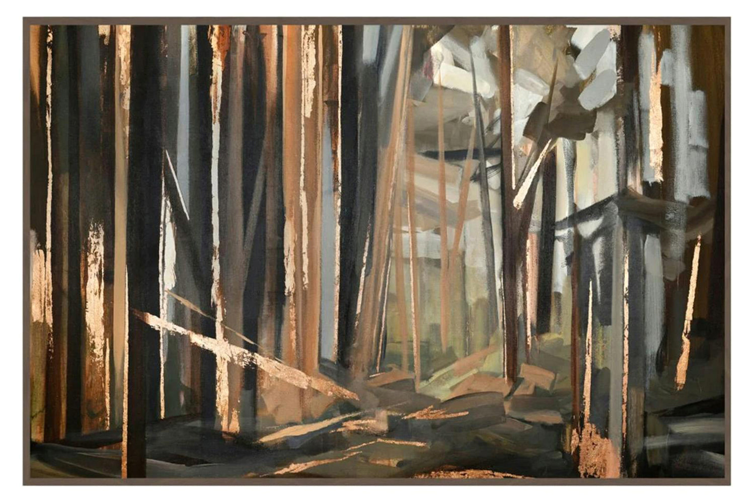 Copper Woods Framed Canvas Painting - Lune | Multicolour | 102 x 152.5 cm