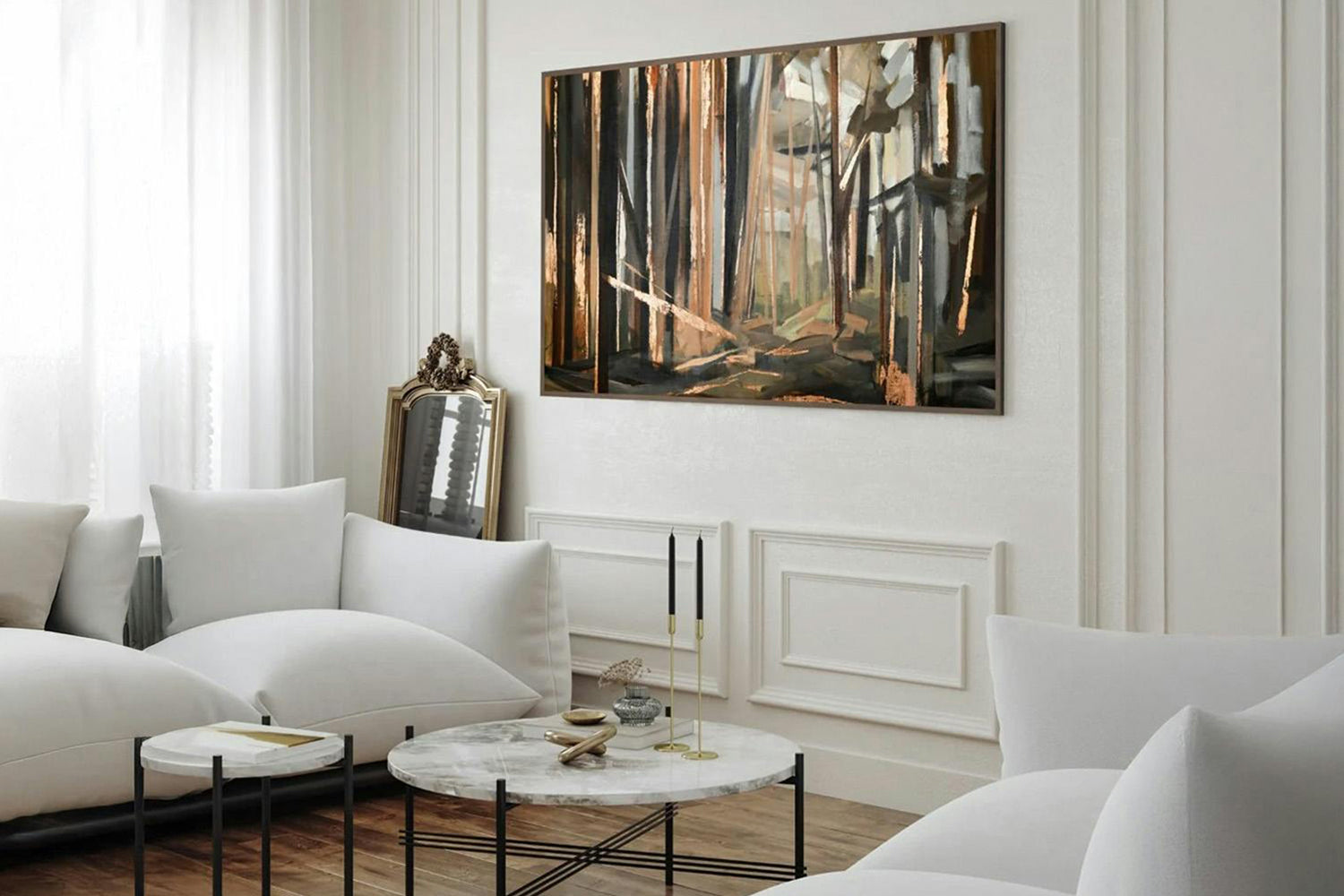 Copper Woods Framed Canvas Painting - Lune | Multicolour | 102 x 152.5 cm-2