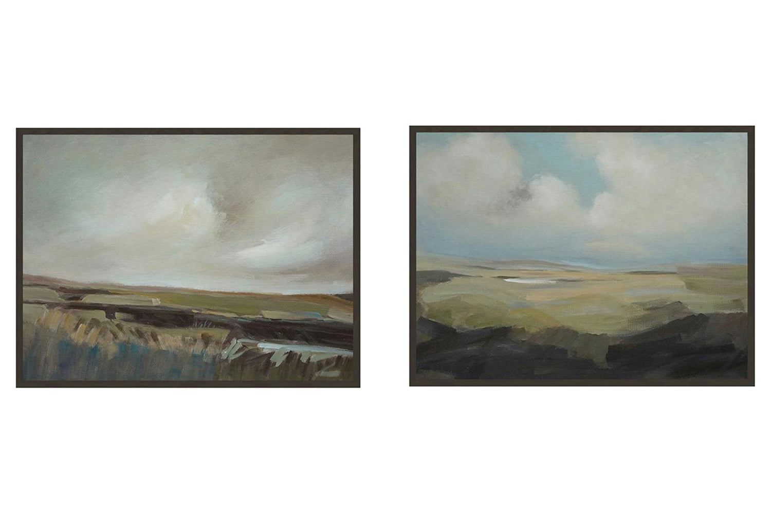 Inver 2 Framed Canvas Painting - Charlene Lynch | Green/Blue | 61 x 46 cm | Set of 2