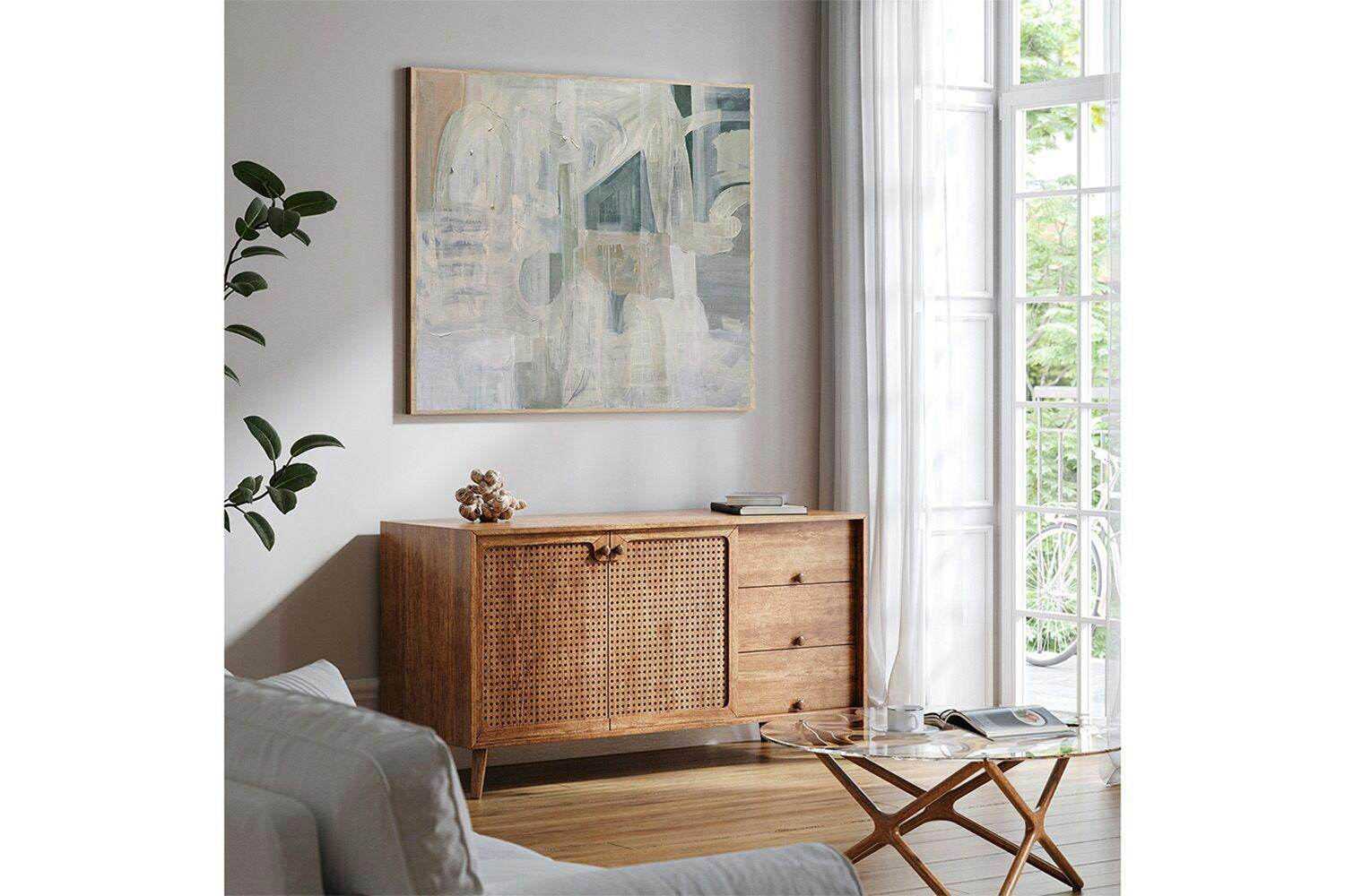 Halbert Framed Canvas - Edward View | Blue/Natural | 122 x 122 cm-2