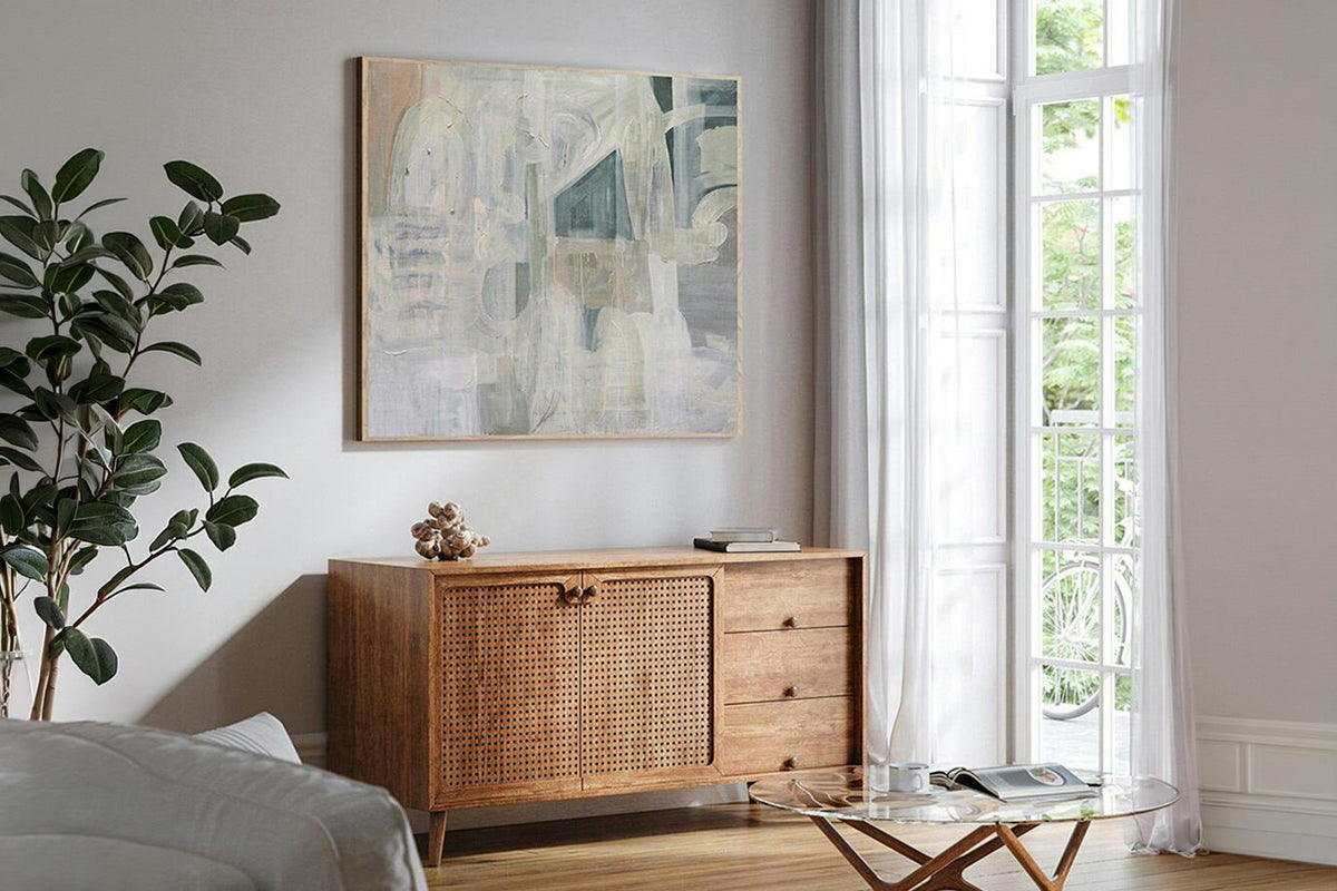 Halbert Framed Canvas - Edward View | Blue/Natural | 122 x 122 cm-2
