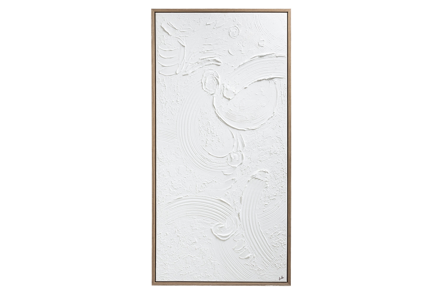 Yanna Textured Framed Canvas Wall Art | White | 156 x 76 cm