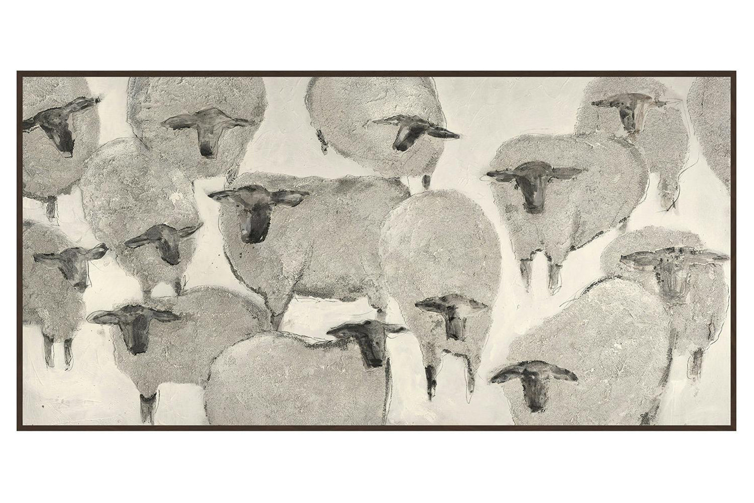 Ksenia Sizaya | Flock Framed Canvas | Natural/Taupe | 150 x 76 cm