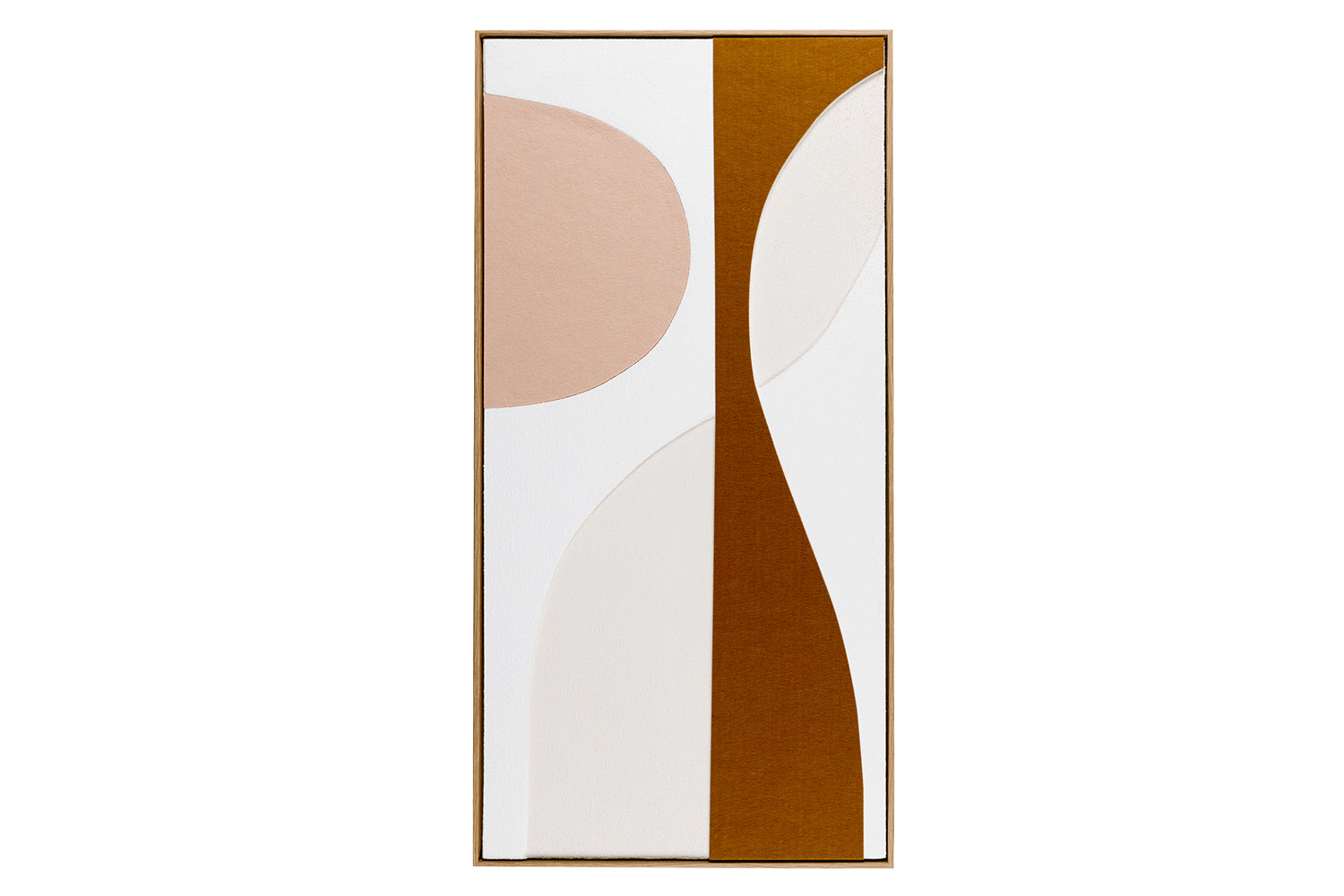 Dion Framed Print Canvas Wall Art | Gold Peach | 120 x 60 cm