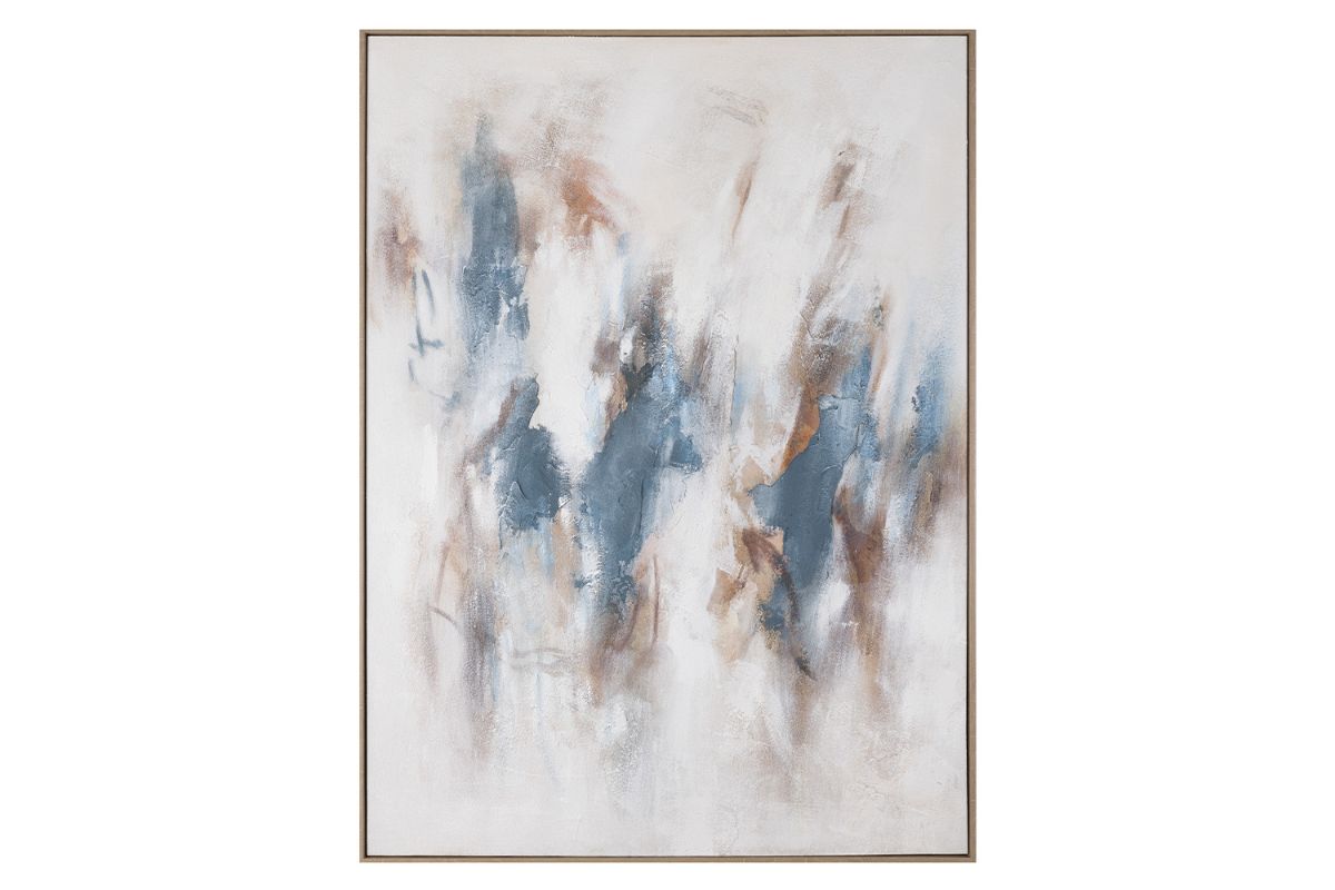 Reinette Framed Canvas Wall Art | Blue/Natural | 120 x 90 cm
