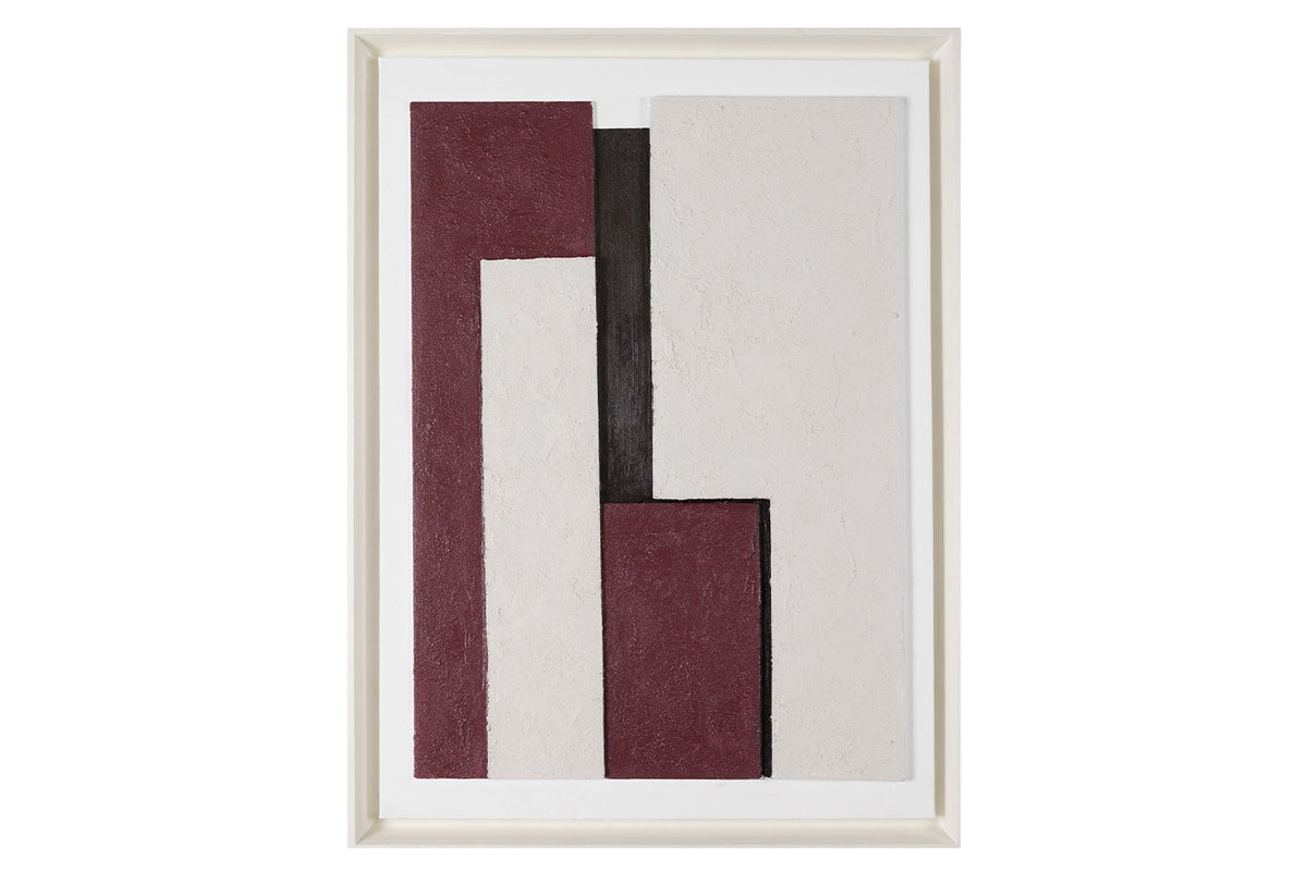 Avi Framed Canvas Wall Art | Mulberry | 80 x 60 cm