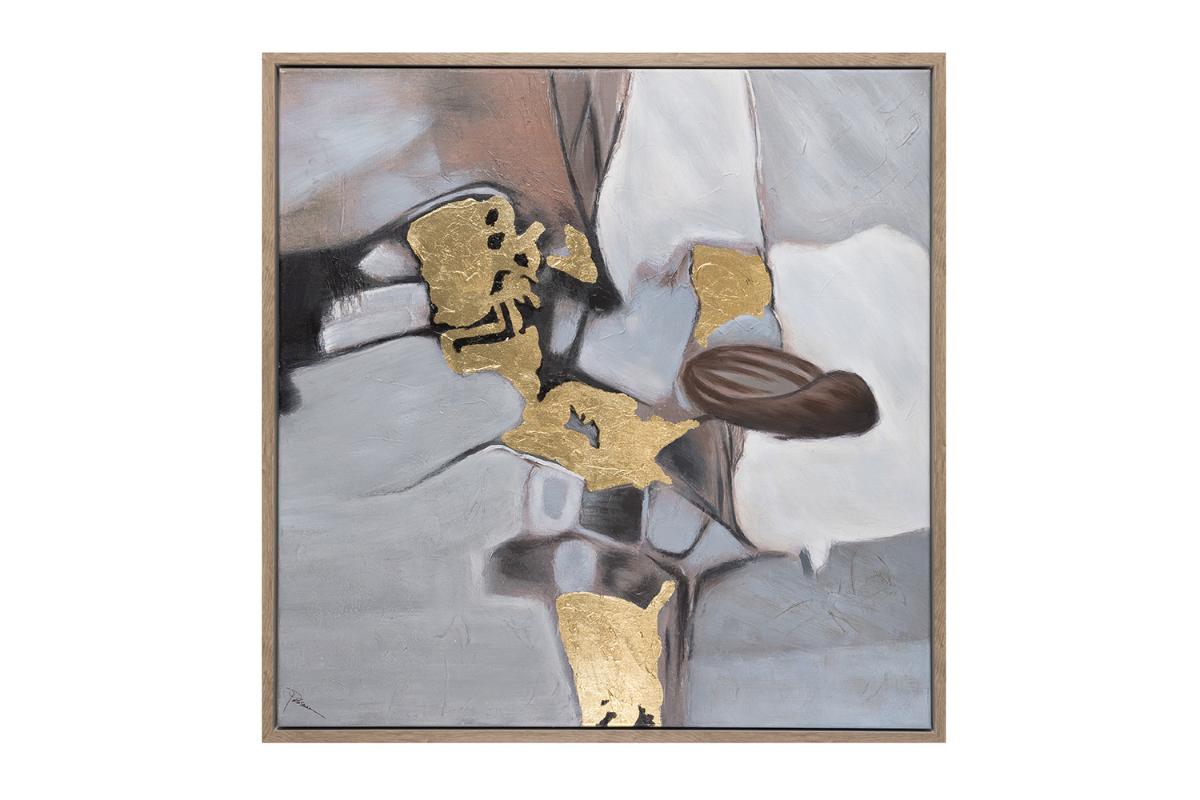 Winslow Framed Canvas Wall Art | Chocolate/Gold | 89 x 89 cm