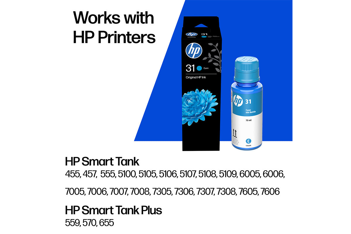 HP 31 70ml Original Ink Bottle | Cyan-3