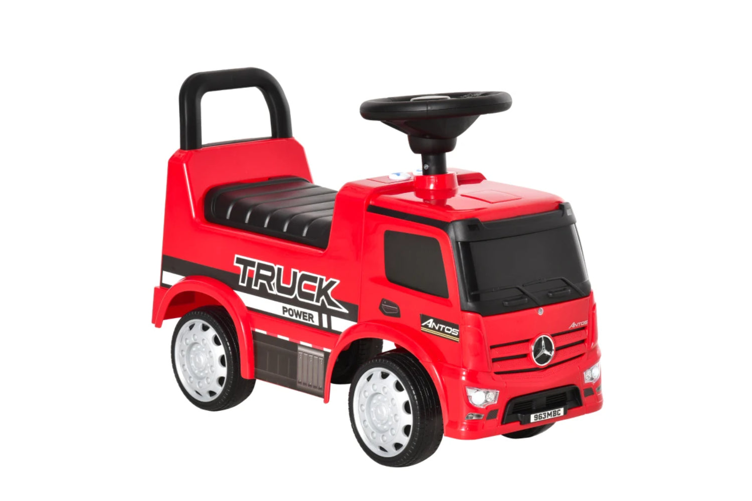 Homcom 3-in-1 Ride on Car Kids Mercedes Truck Storage | Red/Black