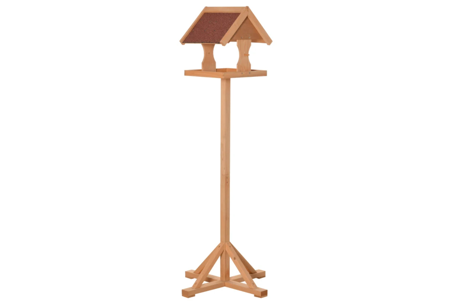 PawHut D10-060 Freestanding Wooden Bird Feeder | Natural