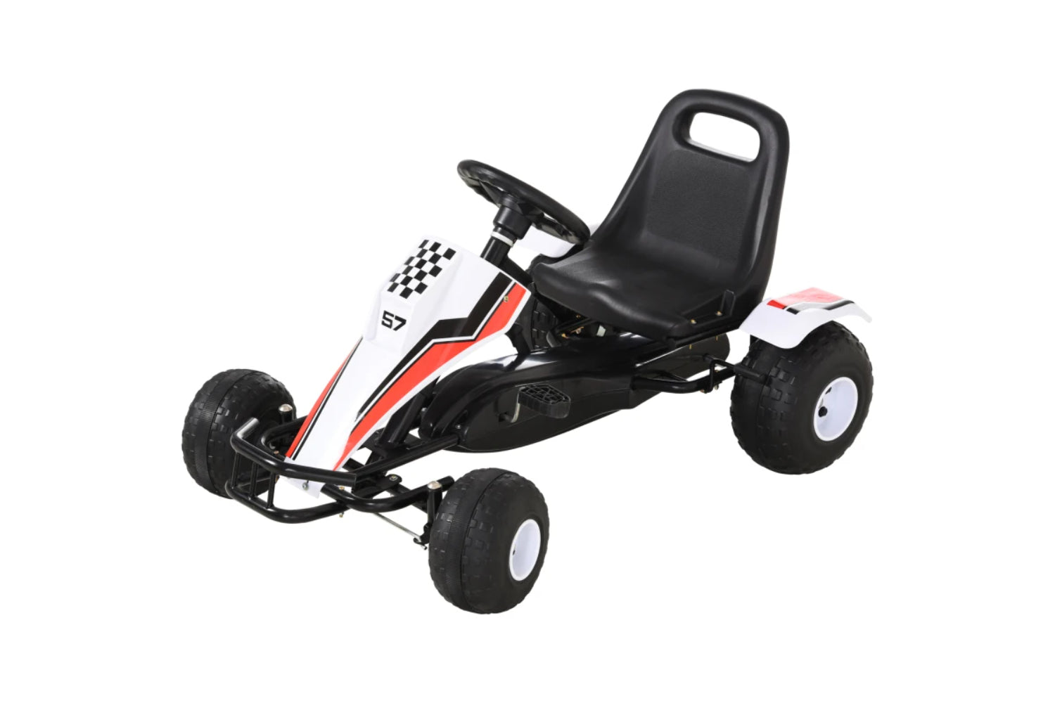 Homcom Pedal Go Kart Children'S Adjustable Seat | White
