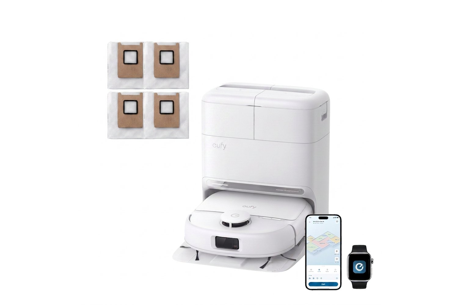 Eufy Robot Vacuum Omni C28 White with Extra Dust Bags | T211AV20