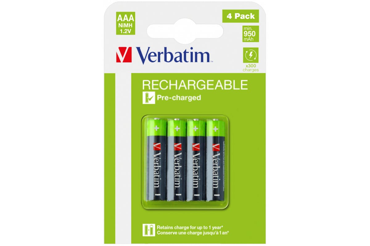 Verbatim AAA Premium Rechargeable Batteries | 4 Pack-6