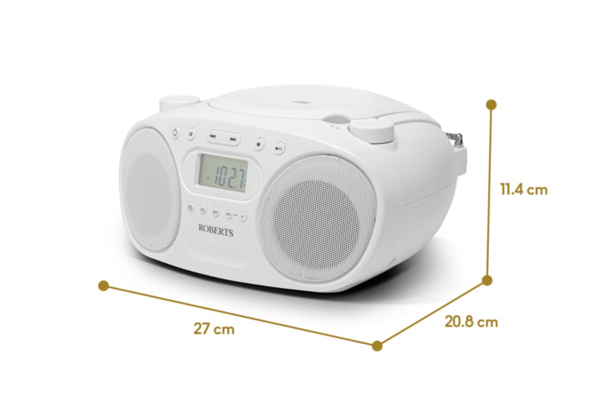 Roberts Zoombox FM with CD Player | White-3