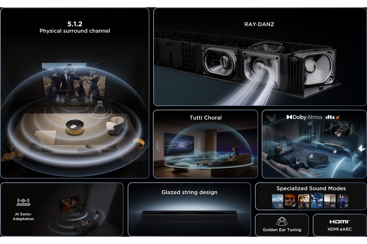 TCL Series 5.1.2 Soundbar with Wireless Subwoofer | Dark Titanium-2