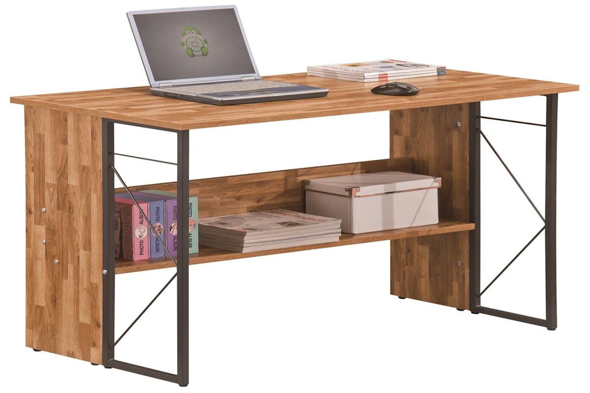 Alphason Rhodes Home Office Desk | Walnut/Grey-2