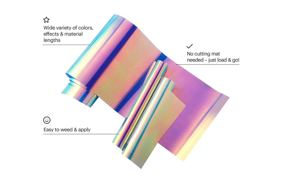 Cricut 13" x 9" Smart Iron-On Roll | Holographic Blue-3