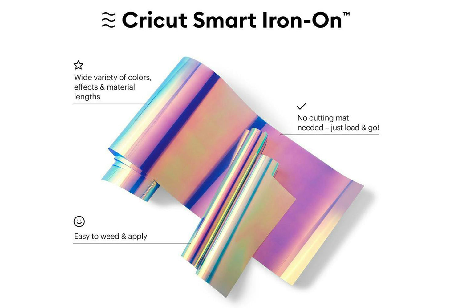 Cricut 13" x 9' Smart Iron-On Roll | Holographic Translucent Blue-4