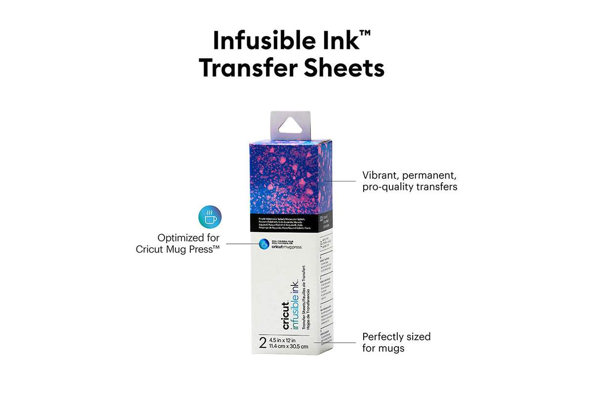 Cricut 4.5" x 12" Infusible Ink Transfer Sheets | Purple Watercolor Splash-2