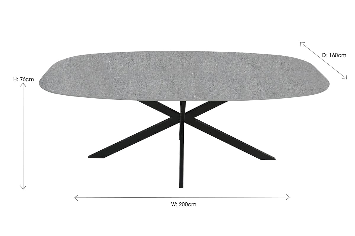 Sadie Oval Dining Table | 200 cm | Grey-6