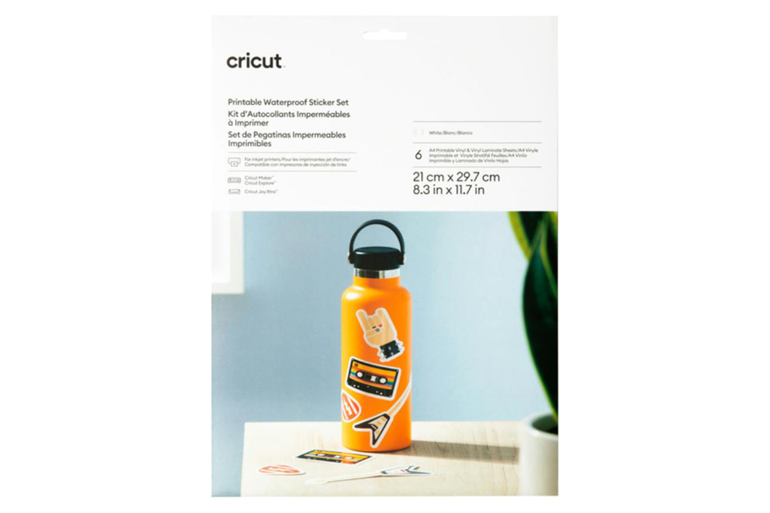 Cricut 8.3" x 11.7" Printable Waterproof Sticker Set | A4 | Transparent-4