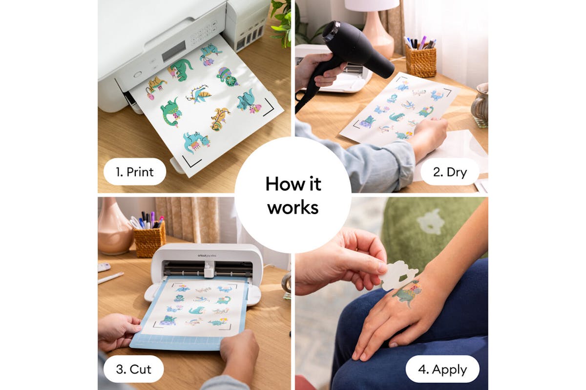 Cricut 8.3" x 11.7" Printable Temporary Tattoo Sheets | A4 | Transparent-6