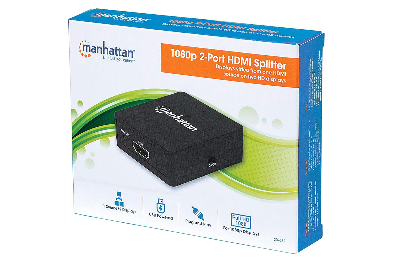 Manhattan 1080p 2-Port HDMI Splitter-4