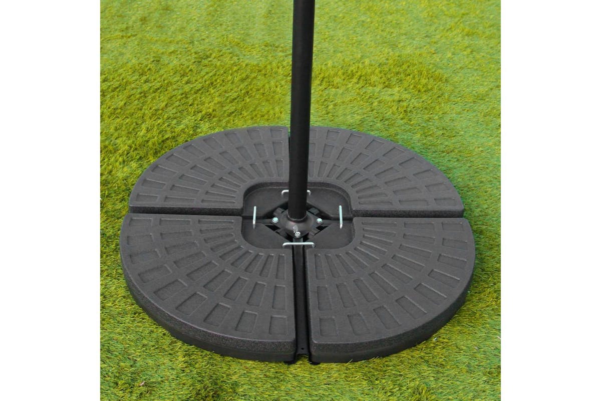 Monstershop LED Cantilever Parasol with Fan Base | Cream-10