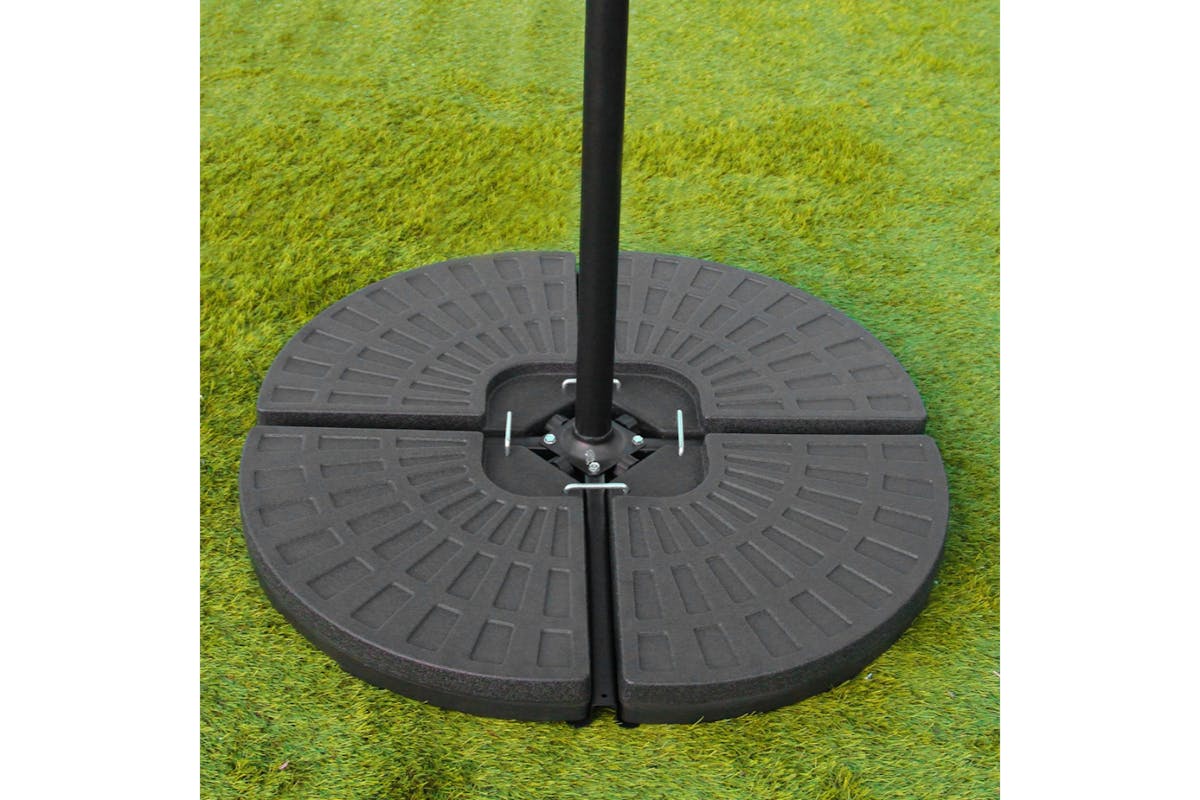 Monstershop LED Cantilever Parasol with Fan Base | Grey-10