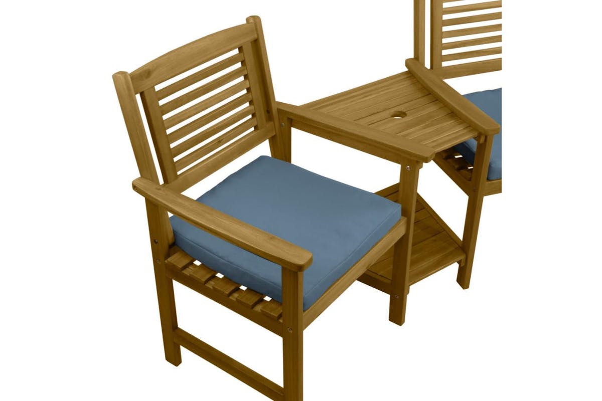 Monstershop Wooden Companion Seat Chair | Brown & Grey-10