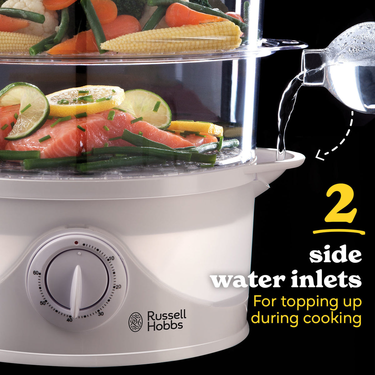 Russell Hobbs 3 Tier Food Steamer | 21140 | White-2