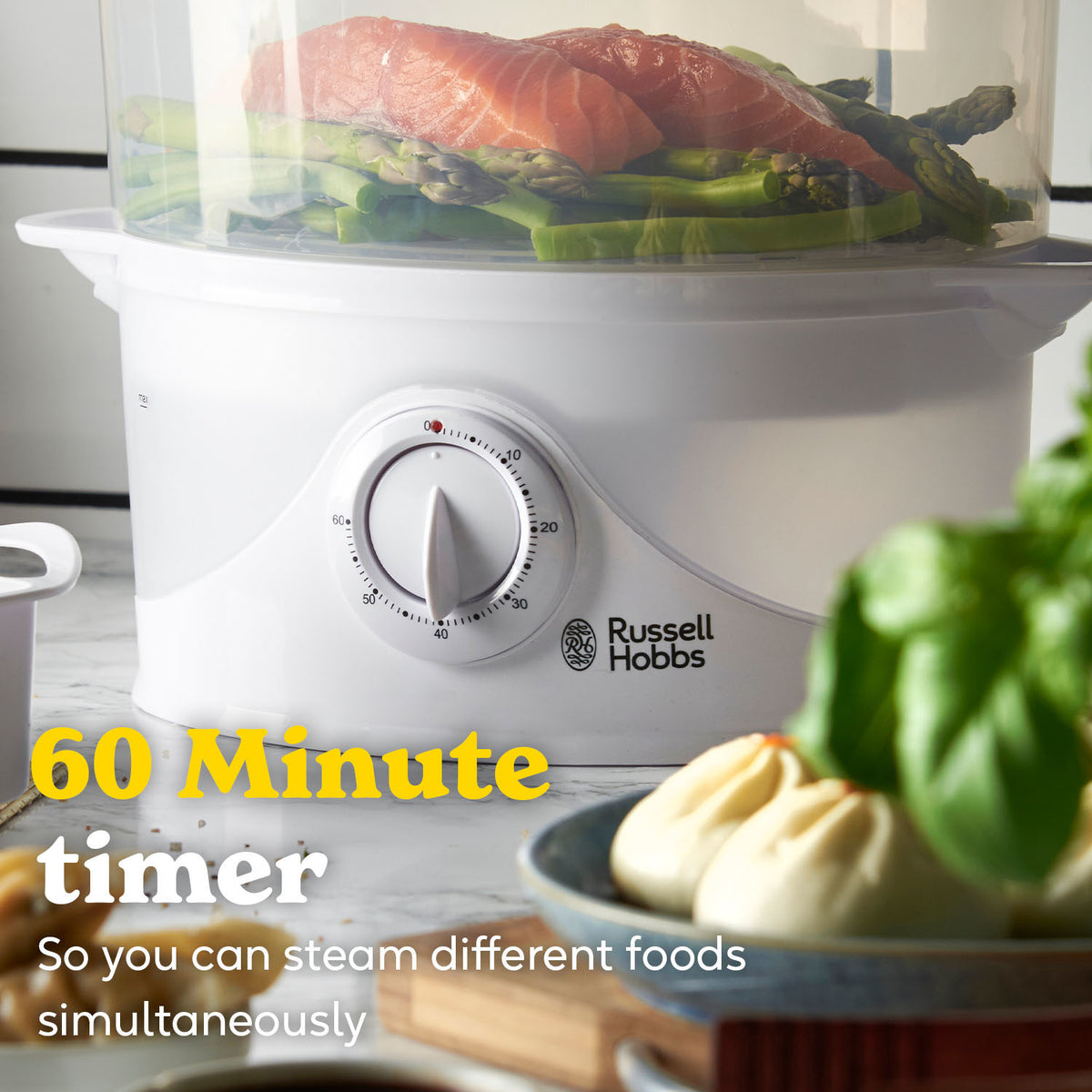 Russell Hobbs 3 Tier Food Steamer | 21140 | White-4