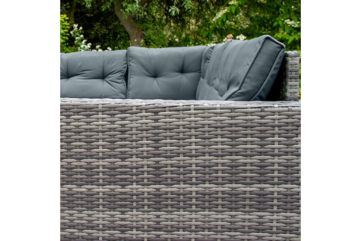 Monstershop Rattan Corner Sofa Set | Light Grey-10
