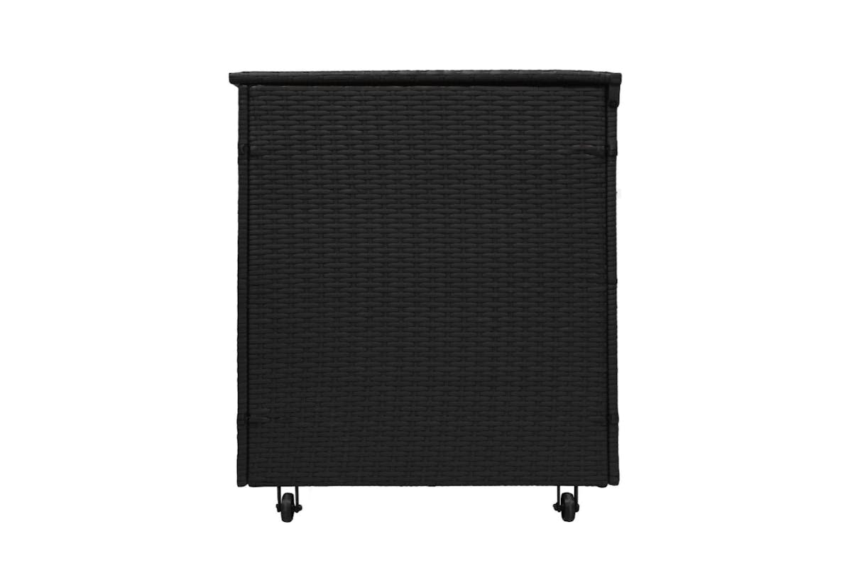 Monstershop Rattan Corner Sofa Set & Cushion Storage Box | Black/Grey-11