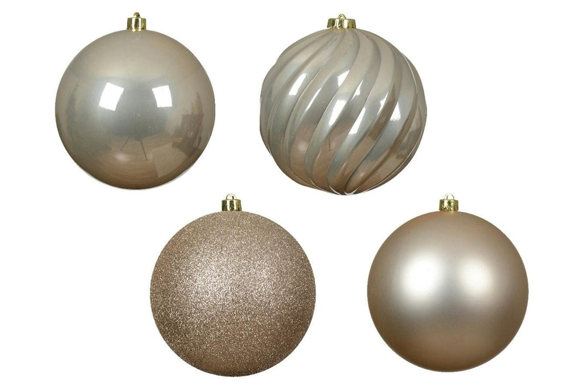 Christmas Decoration | 14cm Shatterproof Baubles | Pearl | Pack of 4-2