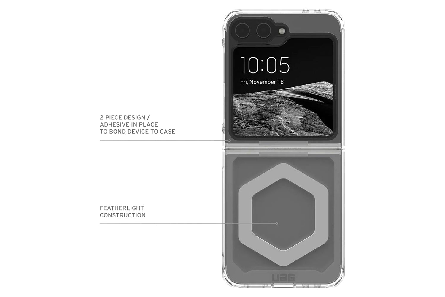 UAG Plyo Pro Magnetic Series Galaxy Z Flip6 Case 2024 | Ice & Silver-12
