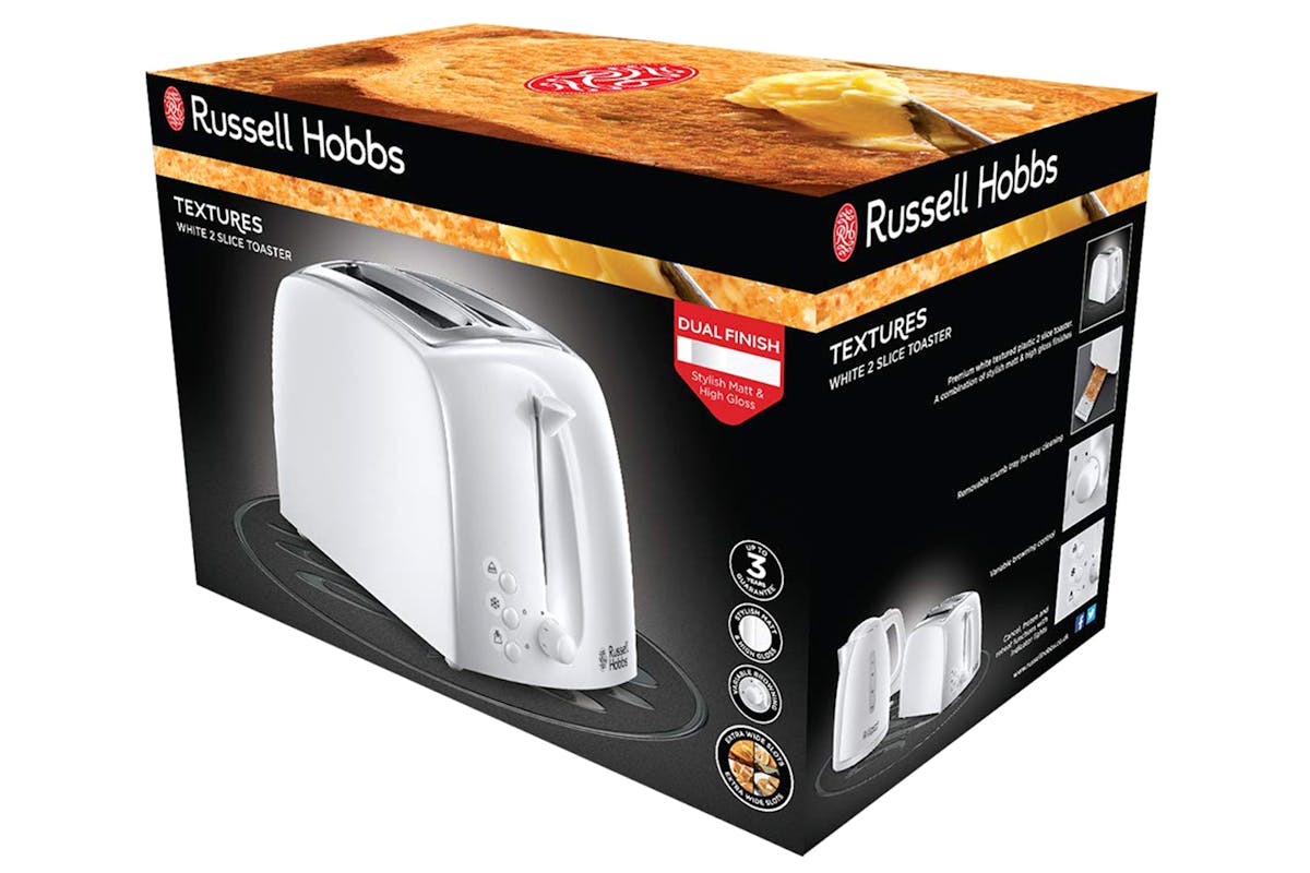 Russell Hobbs Textures 2 Slice Toaster | 21640 | White-8