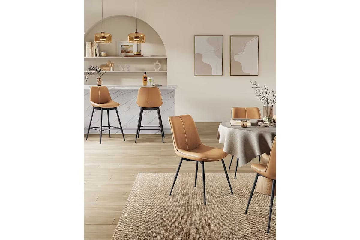 Vasagle Bar Stools | Set of 2 | Caramel Brown [Ex-Display - DC250587-000020]-6