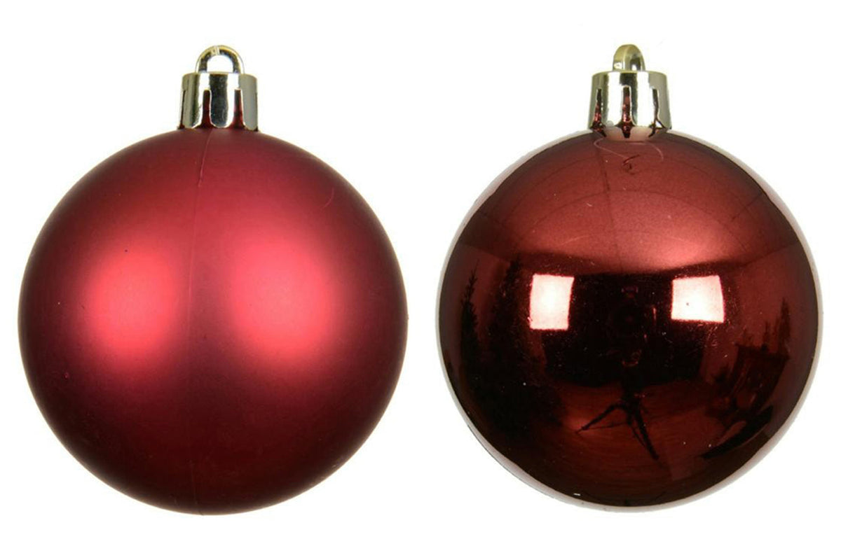 Christmas Decoration | 10cm Shatterproof Baubles | Red | Pack of 4-2