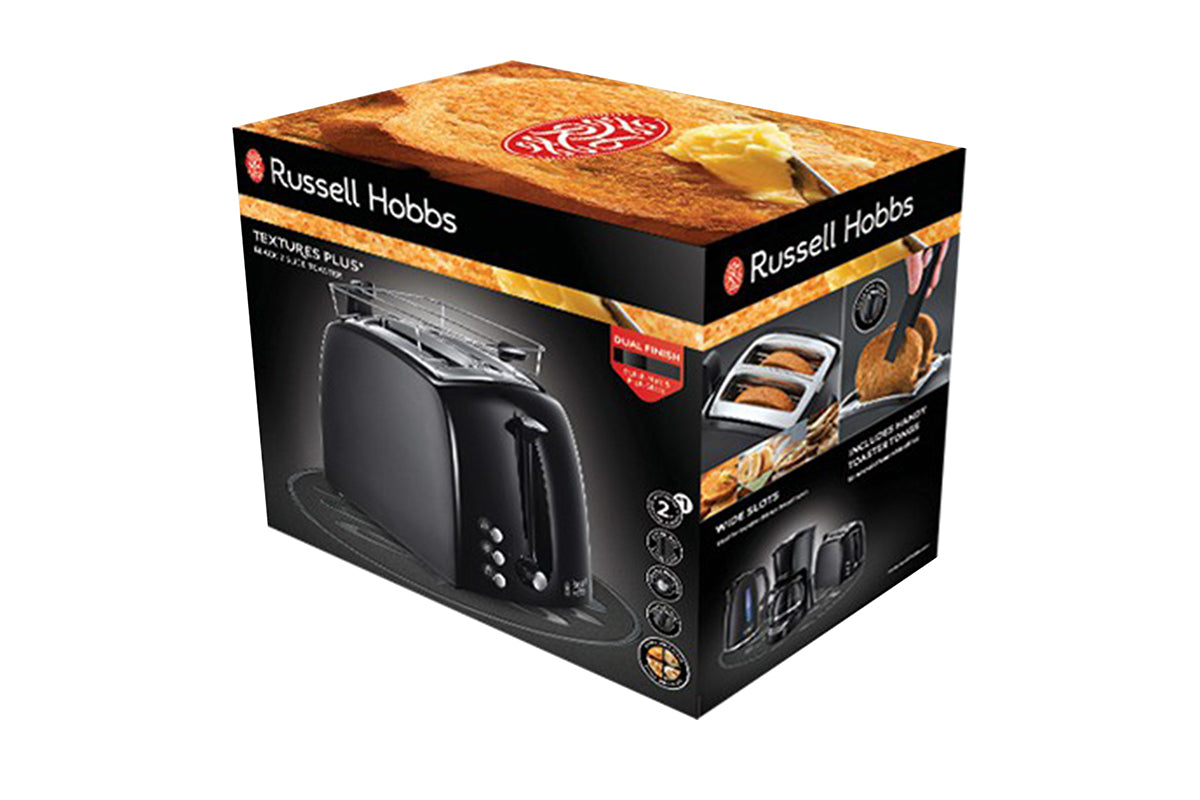 Russell Hobbs Textures Plus 2 Slice Toaster | 22601 | Black-2