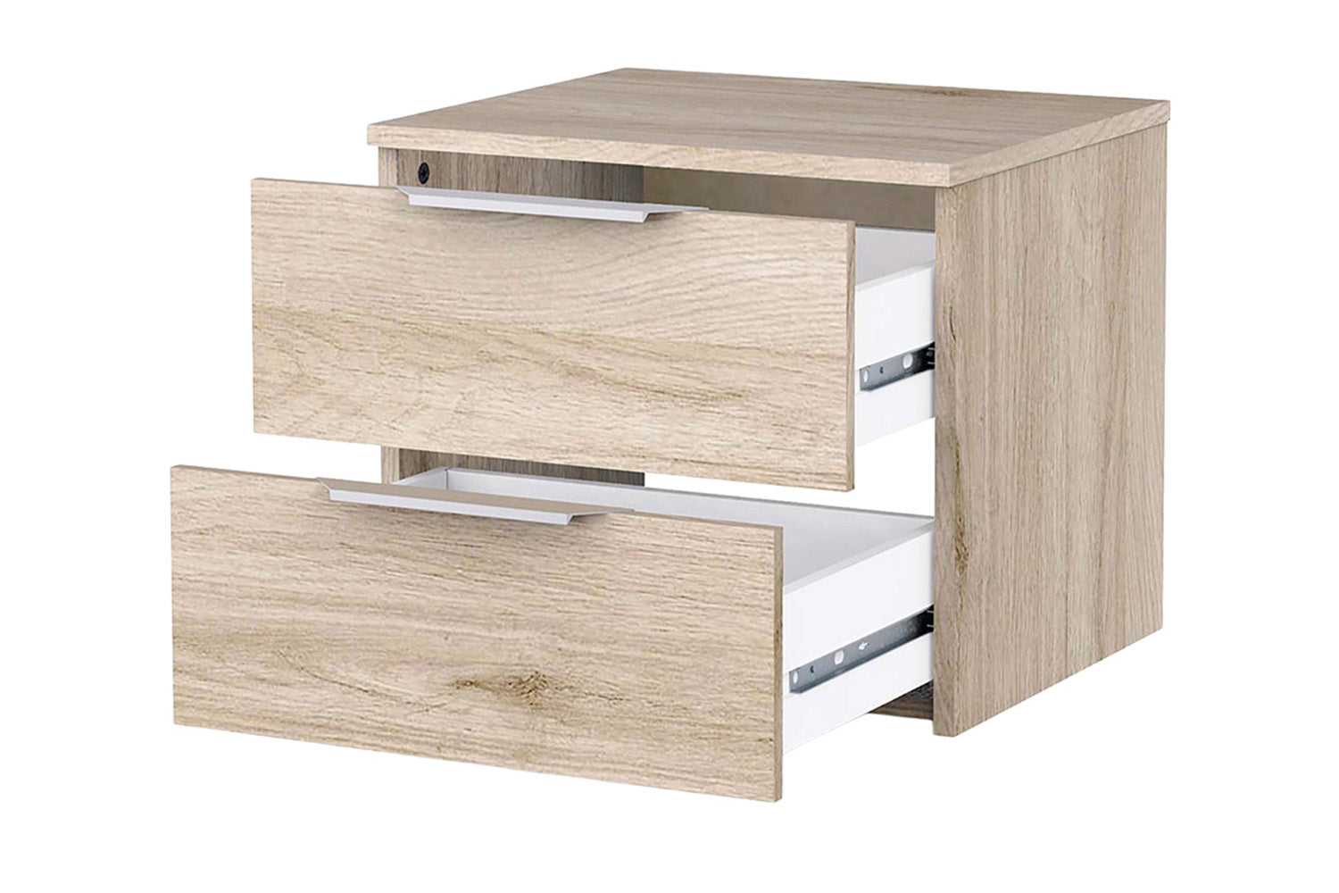 Ghost Bedside Locker | 2 Drawer | Oak Effect-6