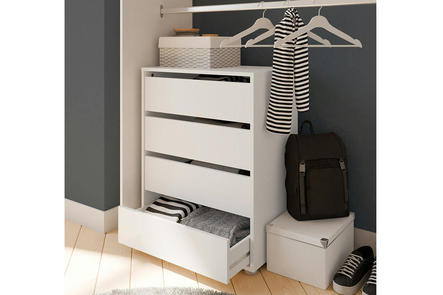 Blokty Chest of Drawer | 4 Drawer | White-2