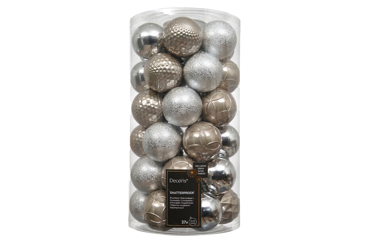 Christmas Mix Bauble | Pearl | 6 cm | Pack of 37