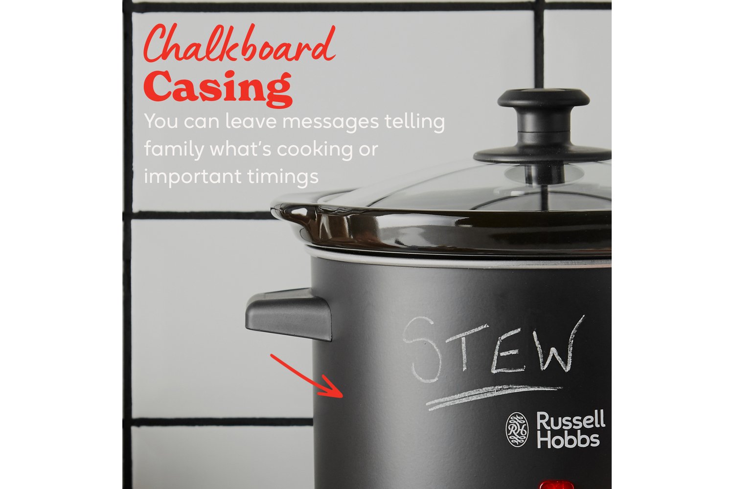 Russell Hobbs 3.5L Chalk Board Slow Cooker | 24180 | Black-3