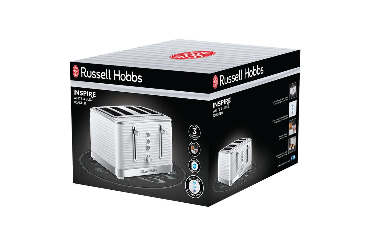 Russell Hobbs Inspire 4 Slice Toaster | 24380 | White-9