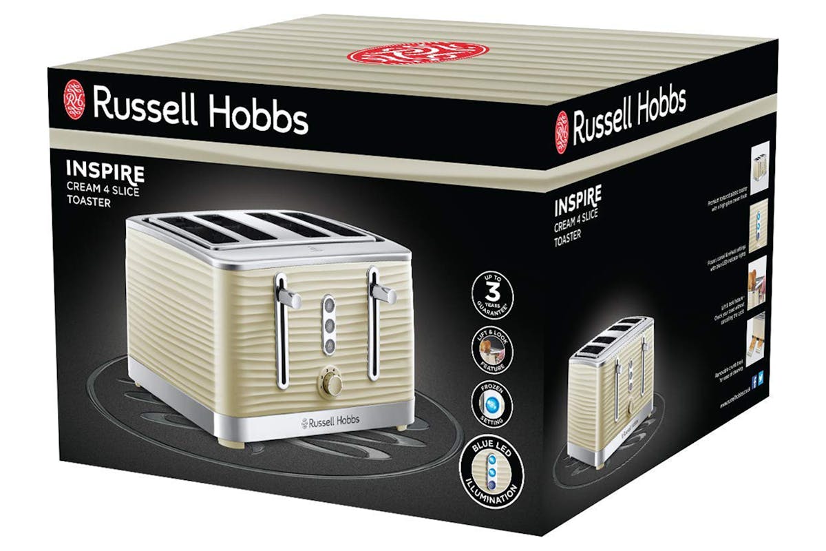Russell Hobbs Inspire 4 Slice Toaster | 24384 | Cream-5