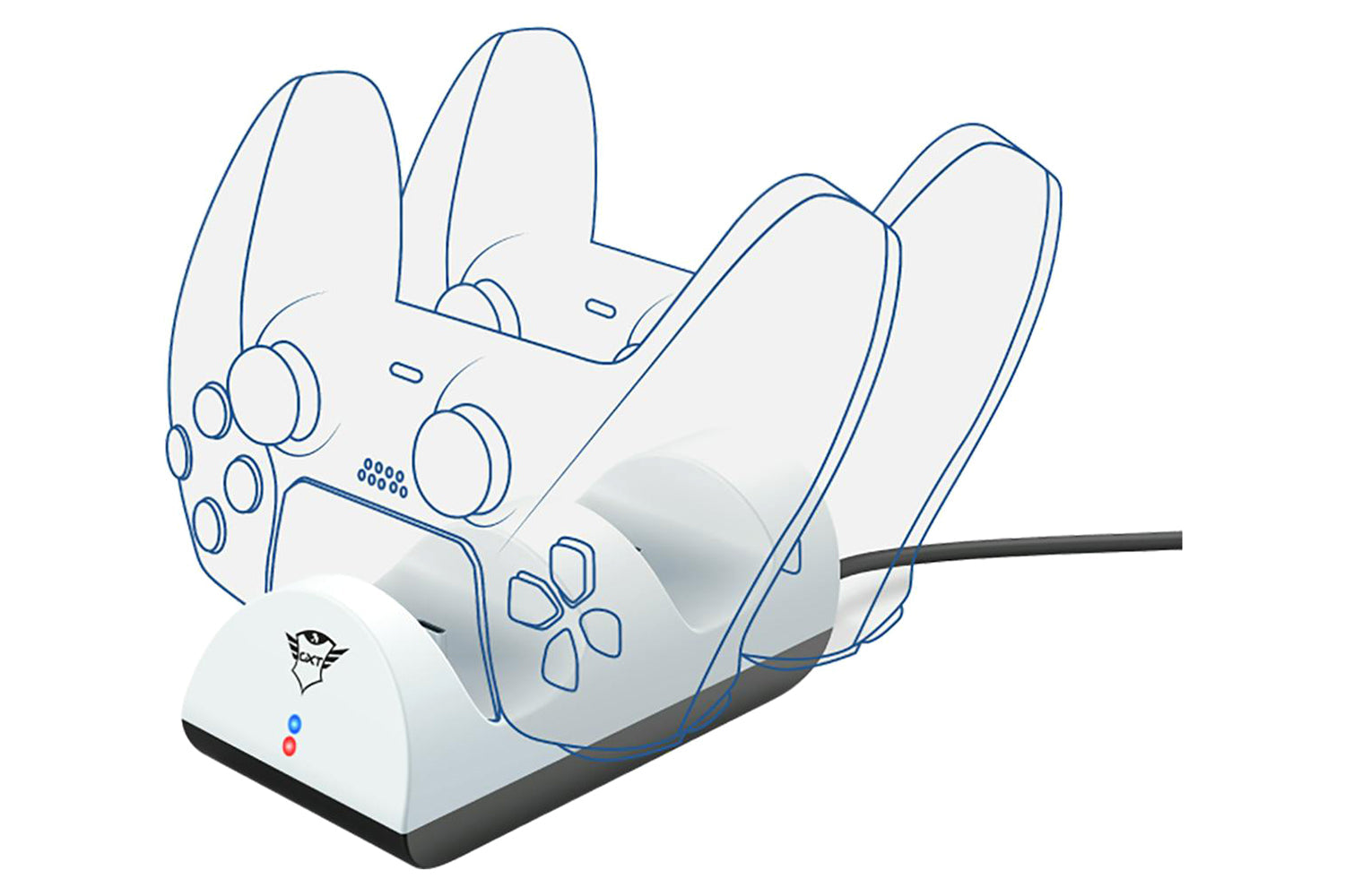Trust PS5 Controllers Duo Charging dock | White-3