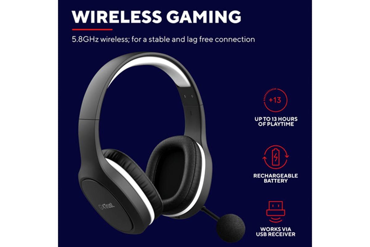 Trust GXT 391 Thian Over-Ear Wireless Gaming Headset | Black-7