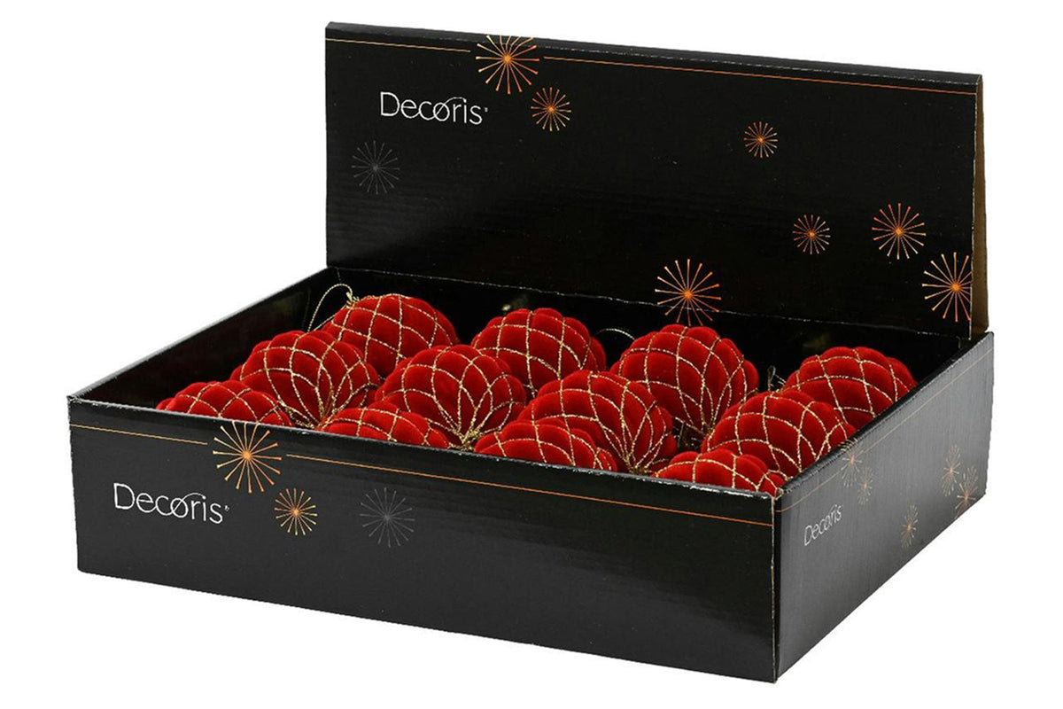 Christmas Decoration | 8cm Shatterproof Bauble | Gold/Red-2
